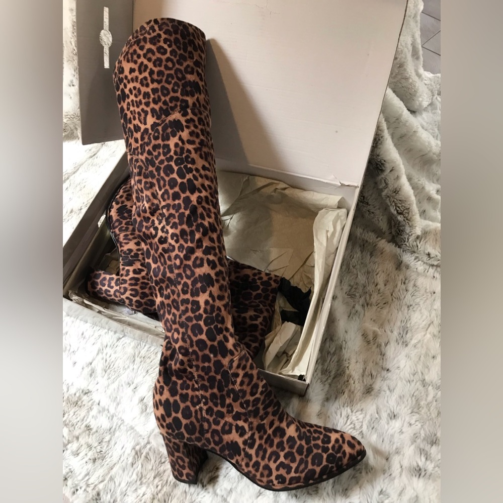 New in box! Mark Fisher Leopard over the knee boot